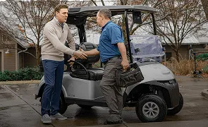 Pre-owned golf carts with warranty coverage